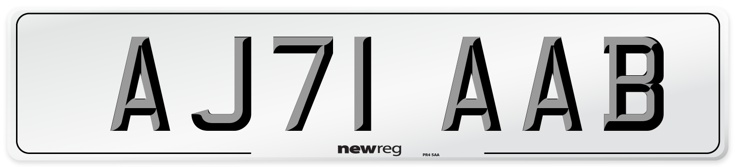 AJ71 AAB Number Plate from New Reg